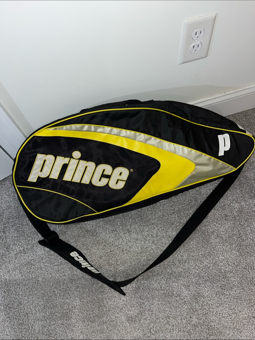 Multi Racquet BIG Prince retro green tennis racket racquet travel carry bag